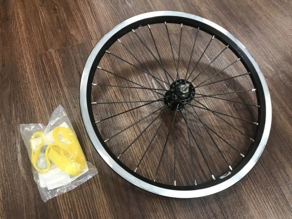 Brompton Laufrad Vorne Vorderrad Standard Schwarz inkl. Felgenband