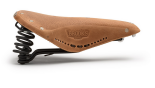 Brooks Flyer Leder Sattel mit Federung Softened Dark Tan Aged